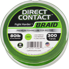 Direct Contact™ Premium Fishing Line for Big Fish, Braid, 300 Yard Spool