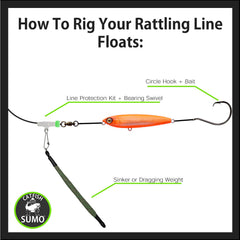 Heart Pounder Catfish Rattle Float for Catfishing Rigs (5 Inches)