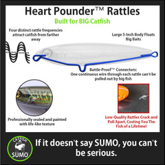 Heart Pounder Catfish Rattle Float for Catfishing Rigs (5 Inches)